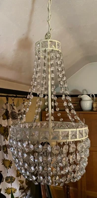 £50 • Buy Laura Ashley Cream Chandelier Ceiling Light Vintage Style 
