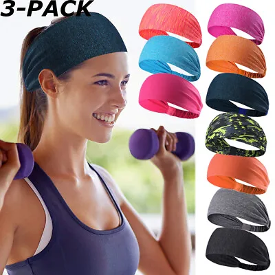3PCS Mens Women Sweat Sweatband Headband Yoga Gym Running Stretch Head HairBand • $9.99
