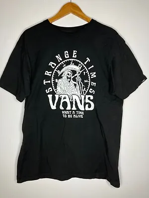 VANS Strange Times Men's Large Grim Reaper Black T-Shirt • $14.99