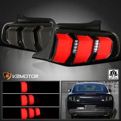 Black Smoke Fits 2010-2012 Ford Mustang LED Sequential Signal Tail Lights 10-12 • $277.38