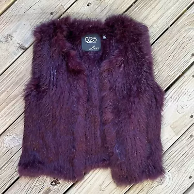 525 America Women's Dark Purple Rabbit Fur Vest Size S • $50