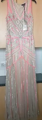£59 • Buy Butterfly By Matthew Williamson Sequins Maxi Dress Size 14 