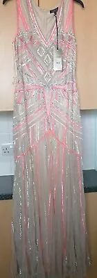 Butterfly By Matthew Williamson Sequins Maxi Dress Size 14 Rrp £220  • £65