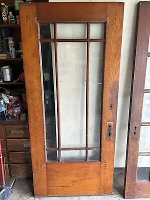 ANTIQUE PINE WOOD MISSION TOWNHOUSE 9 LITE PANE 36 X 79.5” ENTRY ENTRANCE DOOR • $99.95