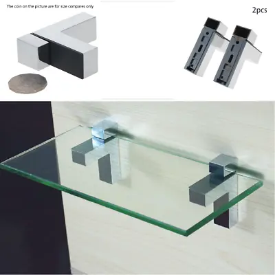 Lot Adjustable Glass Wood Shelves Shelf Holder Bracket Support Wall Mount 3-28mm • $7.99