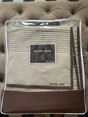 NIP Michael Kors Jet Set Queen Quilt Coverlet~Tan/Brown • $99.99