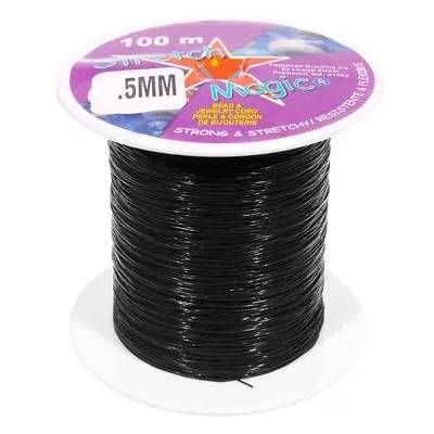 Craft County Stretch Magic Cord  3 5 25 50 Or 100 Meter Black Pearl Clear • $6.79