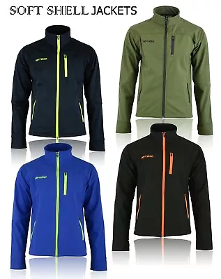 Mens Soft Shell Fleece Lined Jackets Waterproof Outdoor Work Windproof Jacket • £22.99