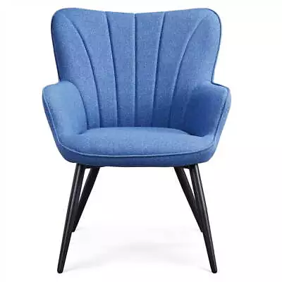  Upholstered Fabric Modern Accent Chair Blue • $101.99