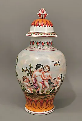 9140009-d Lid Vase Schierholz Plaue Capodimonte Style Um 1900 Hand Painted H34cm • $653.20