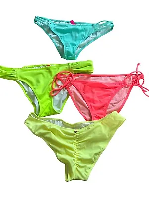 Y2k Victoria Secret Used Swimsuit Neon Bottoms Discontinued Strappy Cheeky • $14.25