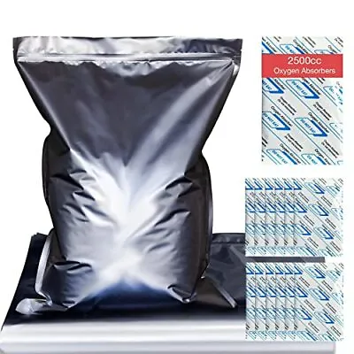 $28.47 • Buy 12 Pack Easom 4 Or 5 Gallon Mylar Bags With Oxygen Absorbers 2500cc Individua...