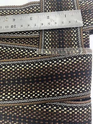 2m X 6cm Black Brown Woven Webbing Trim Tape/Binding/upholstery Ribbon Lee Jofa • £3.25