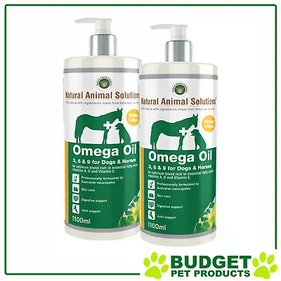 Natural Animal Solutions NAS Omega 36 & 9 Oil For Dogs And Horses 2 X 1 Litre • $82.14