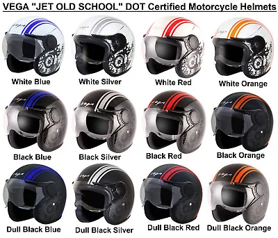 VEGA  JET OLD SCHOOL W/ Visor  Open Face DOT Certified Motorcycle Helmets • $57