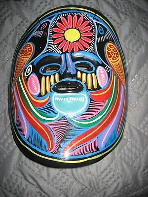 Clay Decorative Mask Hand Painted Birds Indigenous Mexican Pottery • $8.95