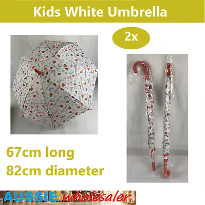 $14.95 • Buy 2x AU Umbrella Childrens Kids White Betty Boop Pattern Colourful Auto Open 