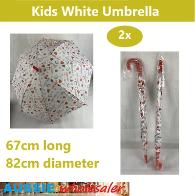 $14.95 • Buy 2x AU Umbrella Childrens Kids White Betty Boop Pattern Colourful Auto Open 