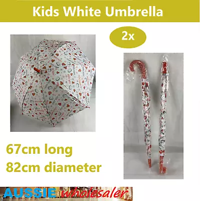 2x AU Umbrella Childrens Kids White Betty Boop Pattern Colourful Auto Open  • $14.95