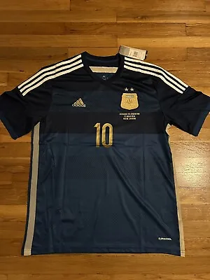 2014 World Cup Final Adidas Argentina Lionel Messi Away Jersey Shirt Kit • $94.95