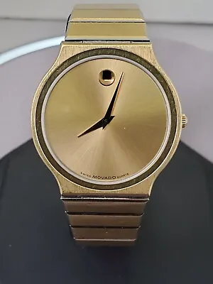 Men's Movado Serio Museum Watch Gold Dial Gold Tone Stainless Steel 38mm • $525