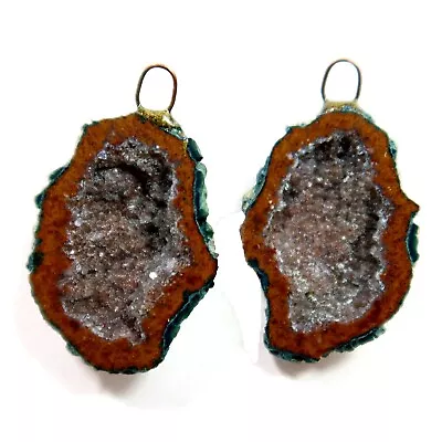 Distressed Tabasco - Tiny Mexican Geode  Polished Halves With Ring TABD118 • $18.60