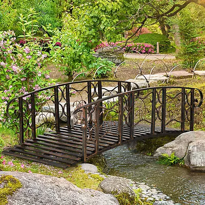 6-Foot Bronze Finish Metal Garden Bridge Outdoor Furniture Décor Structure Home • $379