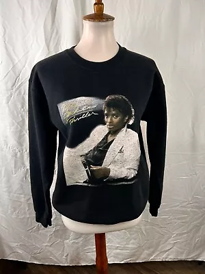 Vintage Michael Jackson Gilded Sweatshirt Thriller Black Sweatshirt Size Small • $150