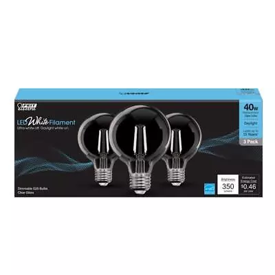 Feit Electric White Filament G25 E26 (Medium) Filament LED Bulb Daylight 40 Watt • $16.95