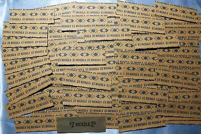 Vintage Lot 62 Unused 5 Cent Coin Sleeves Flat Tubular Paper Rolls Wrappers • $7.99