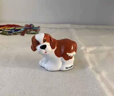 Fisher Price Little People Figure Dog Puppy White Brown Farm House Animal Toy • $9.99