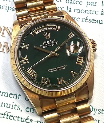 Vintage Rolex Day-date President 18038 18k Yellow Gold Bloodstone Dial W/papers • $69950