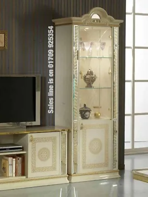 £775 • Buy Versace Design Italian Cream/Gold 1 Door Vetrine/Display Cabinet