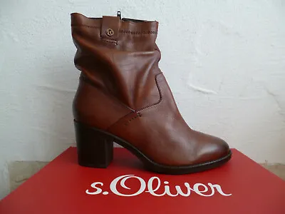 S.oliver Ankle Boots Winter Boots Braun Leather New • $69.43