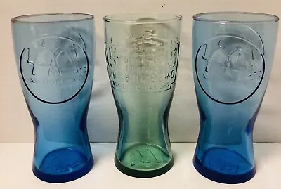 McDonald's Glasses 2012 Retro 1948 1961 Blue Green Logo Lot Of 3 Mint • $19.12