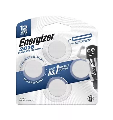 Energizer Ultimate Lithium Coin Battery 2016 - 4 Pack • $15.99