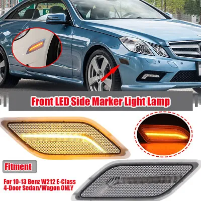 Clear Amber LED Side Marker Light For 10-13 Mercedes W212 E350 E550 Sedan Wagon • $33.24