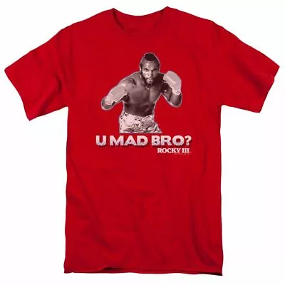 Rocky U Mad Bro T Shirt Mens Licensed Boxing Movie Tee Balboa Clubber Red • $20.14