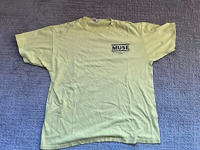 Muse   Rare “Crew” T Shirt 2010 Tour Concert Yellow Mens  Size XL Resistance • $19.95