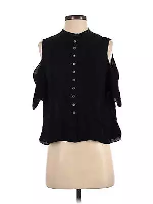 Morgane Le Fay Women Black Short Sleeve Silk Top M • $65.74