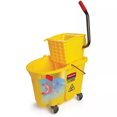 Rubbermaid Wavebrake Mop Bucket  Wringer Combo W/ Side Press 26 Qt. • $161.61