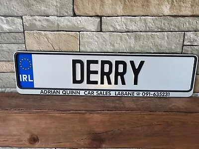 Derry  Vanity Ireland License Plate Metal Embossed  Free Dealer Frame Quinn • $29.99