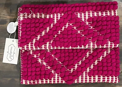 NEW W/ Tags Mud Pie Envelope Hand Bag Clutch Pink Boho Woven Loomed Purse Read • $15.90