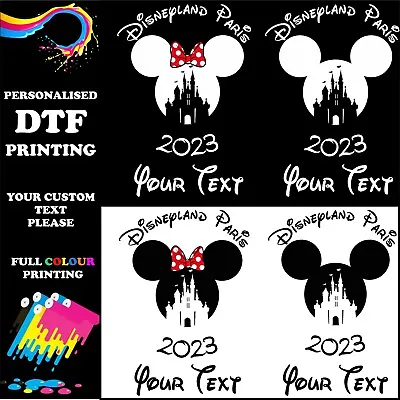 Personalised Disneyland Paris Matching Vacation Minnie Mickey T-Shirt Transfers • £4.99