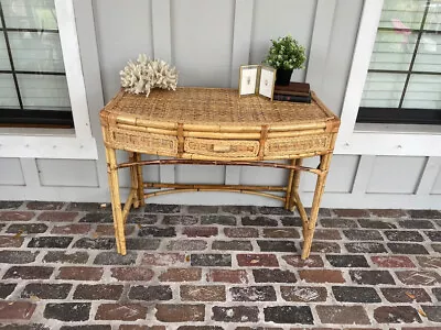 $550 • Buy Vintage Wicker Vanity/ Desk Coastal Style