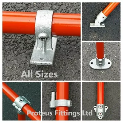 Pipe Clamp Fittings Key Clamp Tube Connector 27mm 34mm 42mm 48mm 60mm Galvanised • £20