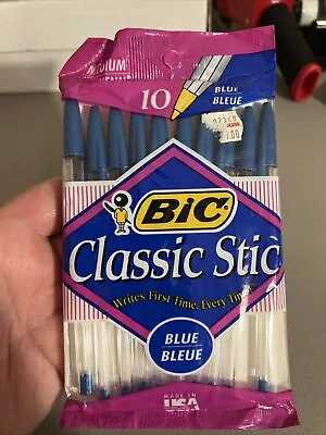 Vintage Bic Classic Stic Ball Pens Blue USA NEW OLD STOCK 1994 Sealed • $20