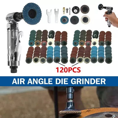 90 Degree Air Angle Die Grinder 1/4  Mini Pneumatic Polishing Carving Discs Kit • $35.99