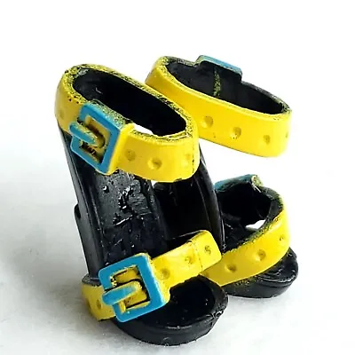 Monster High Gloom Beach Frankie Stein Yellow Strap Wedge Sandals Shoes Only • $5.49