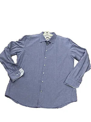 Joseph Abboud Blue Button Down Mens Dress Shirt 2XLT XXLTalL  Blue Square Big • $8
